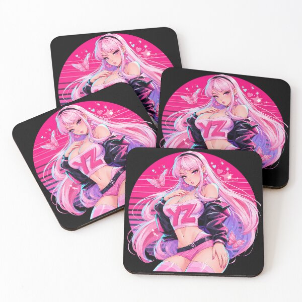 Item preview, Pink Anime Girl kpop, gamer girl, edm anime girl  designed and sold by NovaBlossomCo.