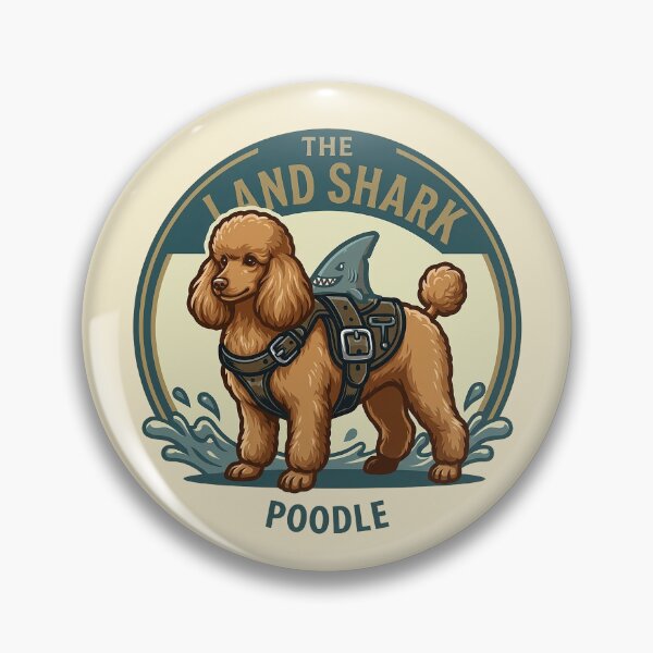 Item preview, The Land Shark – Funny Poodle Dog Shark Fin Design - Brown designed and sold by Vin  Zzep.