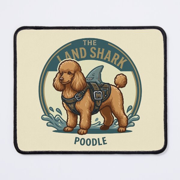 Item preview, The Land Shark – Funny Poodle Dog Shark Fin Design - Brown designed and sold by Vin Zzep.