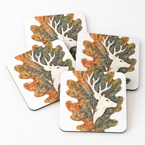 Item preview, The Stag Within the Oak | Hidden Deer Oak Leaf Art | Norvian designed and sold by Norvian.