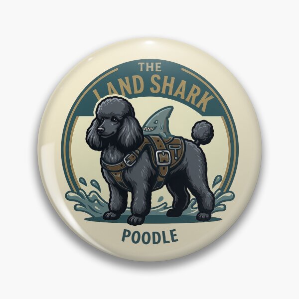 Item preview, The Land Shark – Funny Poodle Dog Shark Fin Design - Black designed and sold by Vin  Zzep.