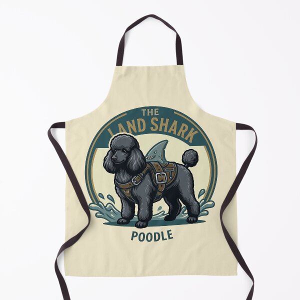 Item preview, The Land Shark – Funny Poodle Dog Shark Fin Design - Black designed and sold by Vin  Zzep.