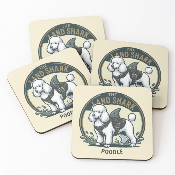 Item preview, The Land Shark – Funny Poodle Dog Shark Fin Design - White designed and sold by Vin  Zzep.