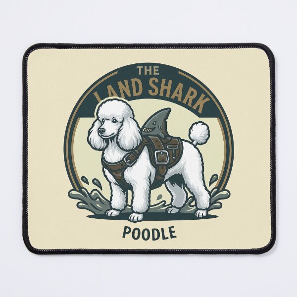 Item preview, The Land Shark – Funny Poodle Dog Shark Fin Design - White designed and sold by Vin Zzep.