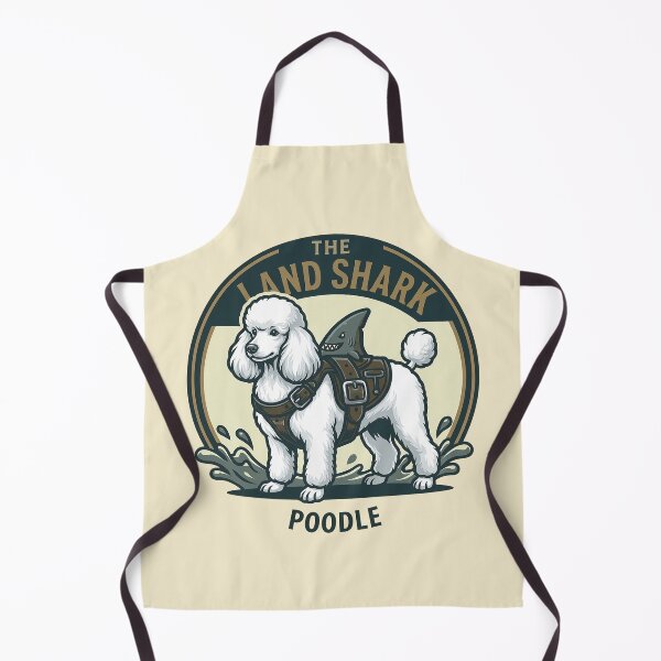 Item preview, The Land Shark – Funny Poodle Dog Shark Fin Design - White designed and sold by Vin  Zzep.