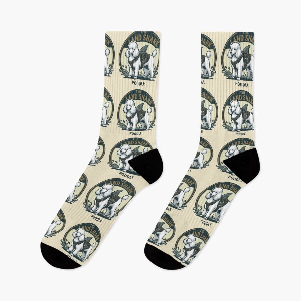 Item preview, The Land Shark – Funny Poodle Dog Shark Fin Design - White designed and sold by Vin  Zzep.
