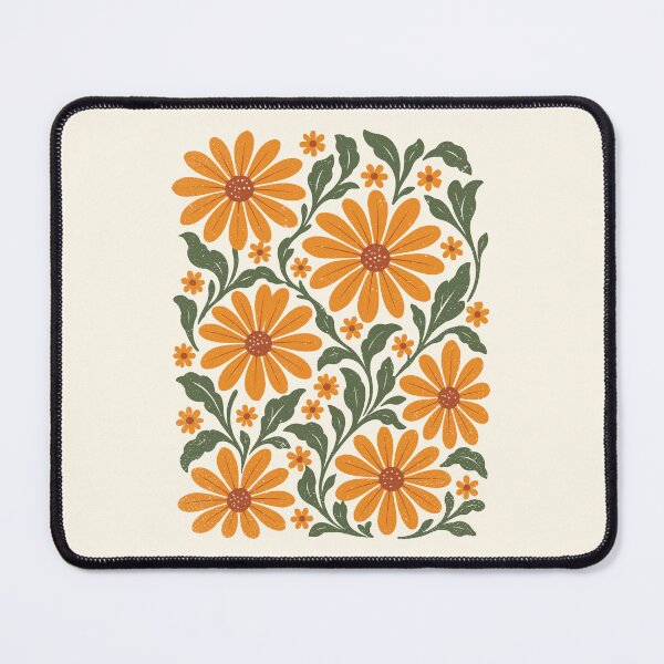Item preview, Orange Daisies Retro Boho Flowers Floral Botanical designed and sold by Y-Vibes.