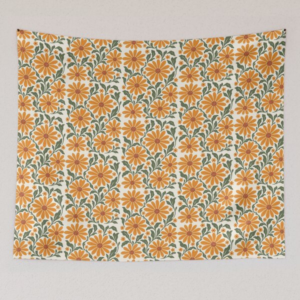 Item preview, Orange Daisies Retro Boho Flowers Floral Botanical designed and sold by Y-Vibes.