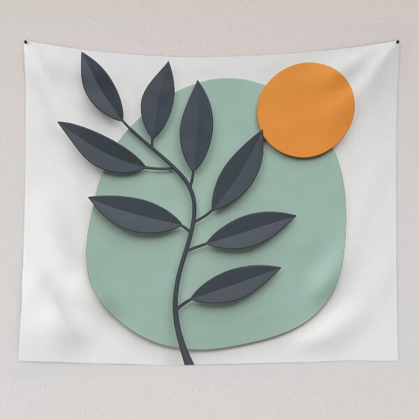 Item preview, Minimalist Leaf and Sun Design designed and sold by Vicky Brago-Mitchell®.