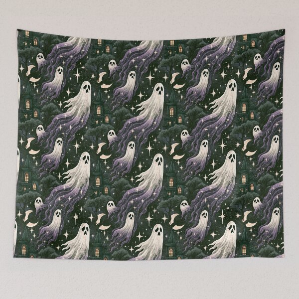 Item preview, Purple Whisp Ghosts of Halloween Pattern designed and sold by Derek Gillette.