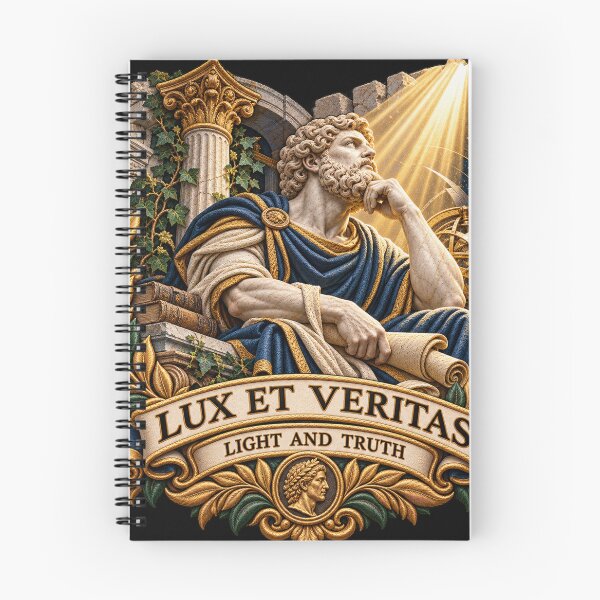 Item preview, Lux et Veritas Latin Motto – Light and Truth Classical Philosopher Embroidery designed and sold by Emoji Emblems.