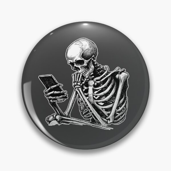 Item preview, Skeleton Staring At Smartphone Screen designed and sold by Lady-K-.