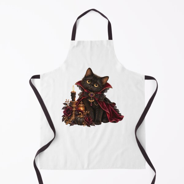 Item preview, Gothic Black Cat in Crimson Vampire Cape Halloween designed and sold by INVITOARTE.