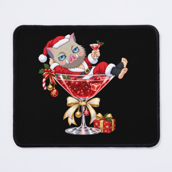 Item preview, Inosuke Hashibira Demon Slayer Christmas Martini Cocktail Chibi designed and sold by mildaclairmo.