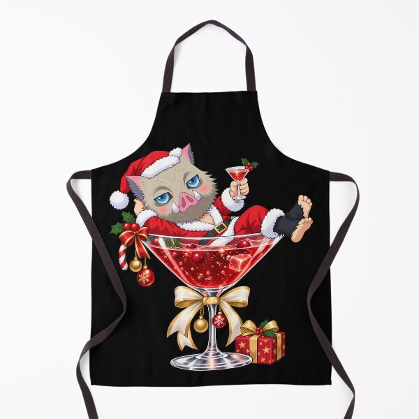 Item preview, Inosuke Hashibira Demon Slayer Christmas Martini Cocktail Chibi designed and sold by mildaclairmo.