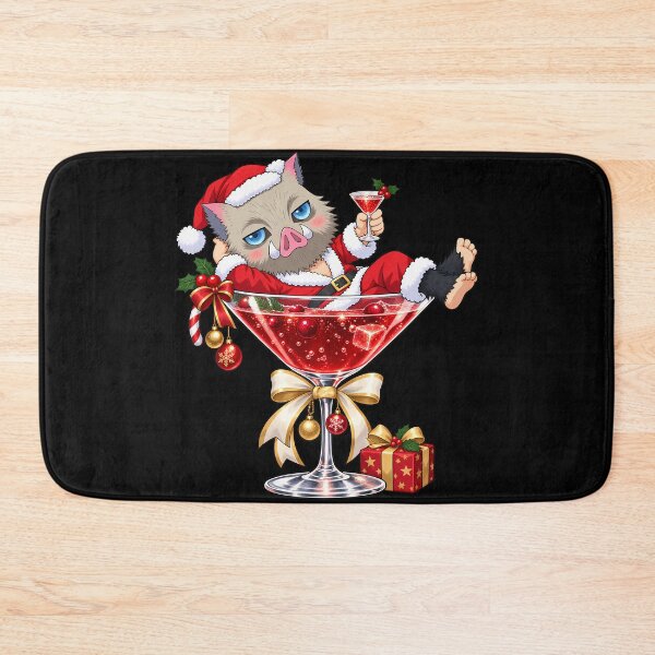 Item preview, Inosuke Hashibira Demon Slayer Christmas Martini Cocktail Chibi designed and sold by mildaclairmo.