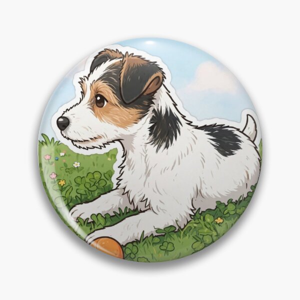 Item preview, Cute carton Puppy on the green lawn with Ball. Jack Russell terrier kavaii dog puppy designed and sold by ollgast5.