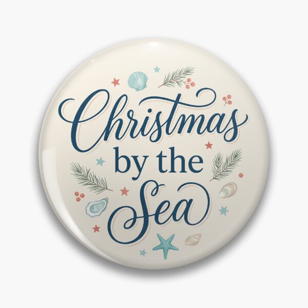 Item preview, Christmas by the Sea – Coastal Christmas Typography Beach Holiday Design designed and sold by Sea Gem.