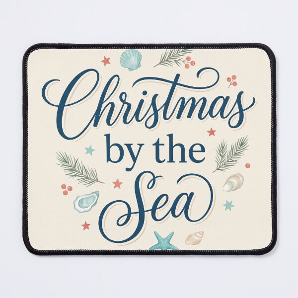Item preview, Christmas by the Sea – Coastal Christmas Typography Beach Holiday Design designed and sold by Sea Gem.