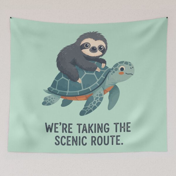 Item preview, Cute Sloth Riding Sea Turtle designed and sold by Amir Faysal.