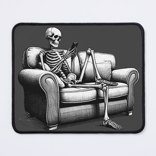 Item preview, Skeleton Lounging On Sofa Doomscrolling designed and sold by Lady-K-.