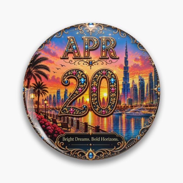Item preview, April 20 Birthday Dubai Skyline Sunset Design | Luxury City Gift designed and sold by LunaMoments.
