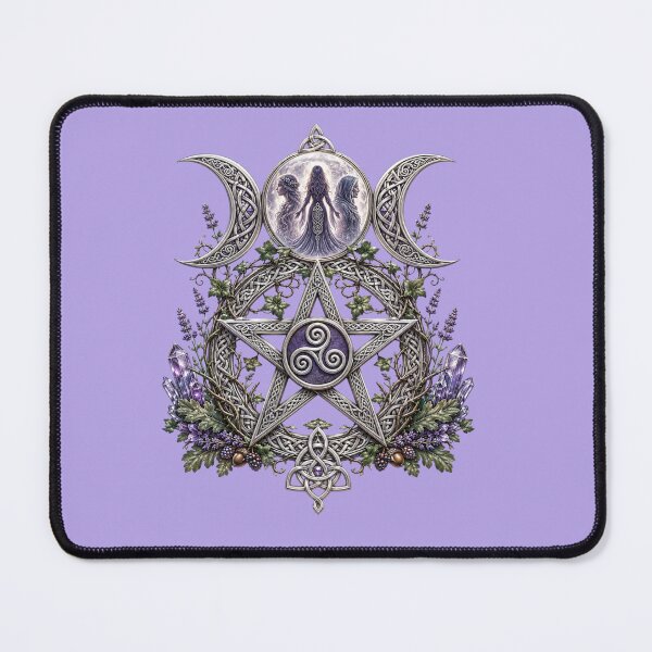 Item preview, Triple Moon Goddess Celtic Pentacle Maiden, Mother, Crone designed and sold by EnchantedMoon143.