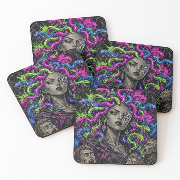 Item preview, Neon Medusa Greek Mythology Cyberpunk designed and sold by JonelleTshirts.