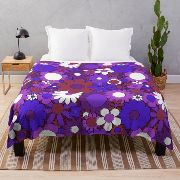 Item preview, Funky Daisy Floral in Psychedelic Purple designed and sold by YesterdayColl.