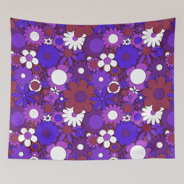 Item preview, Funky Daisy Floral in Psychedelic Purple designed and sold by YesterdayColl.
