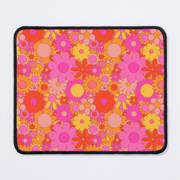 Item preview, Funky Daisy Floral in Orange + Pink designed and sold by YesterdayColl.