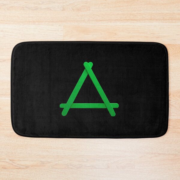 Item preview, Bright Green Stick Triangle on Black designed and sold by KeksWorkroom.
