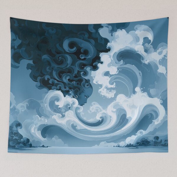 Item preview, Blue Cloud Goddess Swirling Sky Art designed and sold by Lunat1kk.
