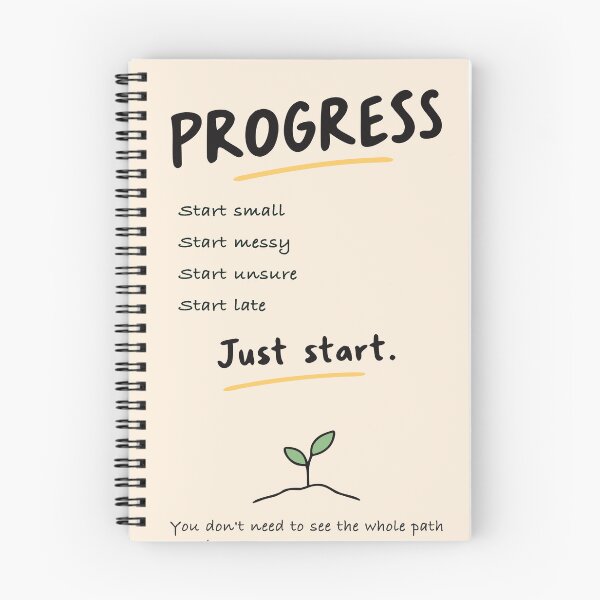 Item preview, Progress Just Start Motivational - Minimalist Self Improvement - Personal Growth designed and sold by pixelated_echoes.
