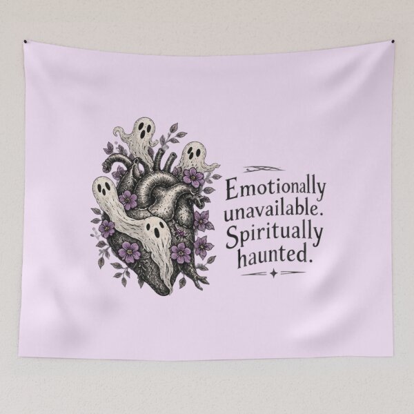 Item preview, Haunted Heart – Emotionally Unavailable, Spiritually Haunted Halloween Design designed and sold by doorzz.