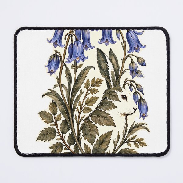Item preview, The Hare Among Bluebells | Hidden Hare Botanical Art designed and sold by Norvian.