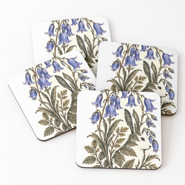 Item preview, The Hare Among Bluebells | Hidden Hare Botanical Art designed and sold by Norvian.