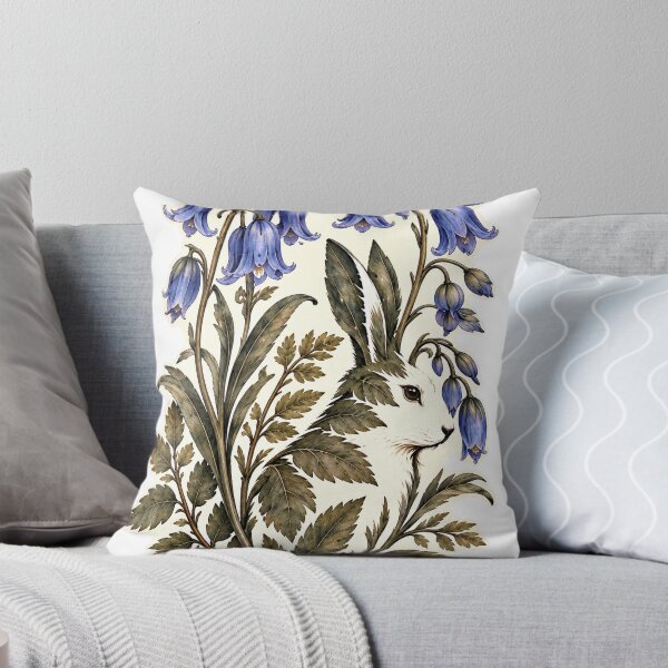 Item preview, The Hare Among Bluebells | Hidden Hare Botanical Art designed and sold by Norvian.
