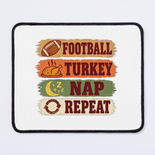 Item preview, Football Turkey Nap Repeat Thanksgiving Vintage Graphic designed and sold by YAWO-PAE.
