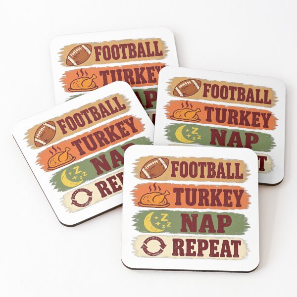 Item preview, Football Turkey Nap Repeat Thanksgiving Vintage Graphic designed and sold by YAWO-PAE.