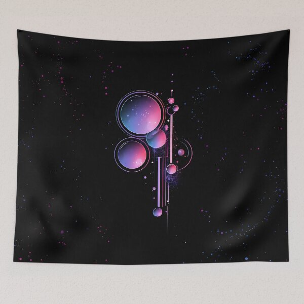 Item preview, Abstract Geometric Planets Cosmic Sci-Fi Art designed and sold by Lunat1kk.