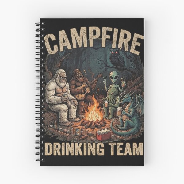 Item preview, Campfire Drinking Team Funny Cryptid Camping Squad designed and sold by MS Pod Studio.