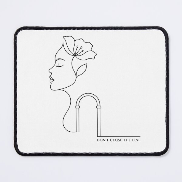 Item preview, "Don't Close The Line Minimalist Art: Abstract Female Face with Flower and Architectural Line Vector Design" designed and sold by Nubian Style.
