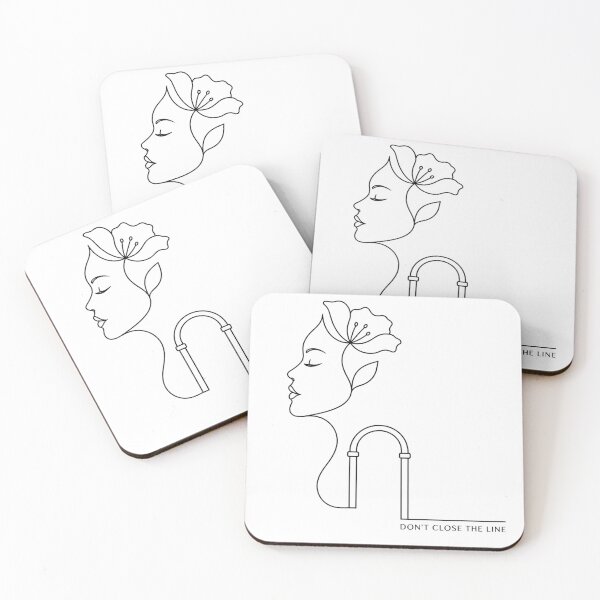 Item preview, "Don't Close The Line Minimalist Art: Abstract Female Face with Flower and Architectural Line Vector Design" designed and sold by Nubian Style.