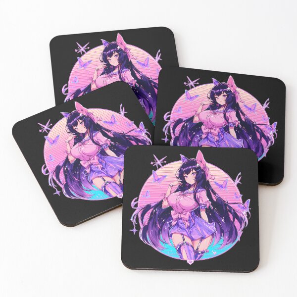 Item preview, Anime Catgirl Illustration, Neon Pastel Kawaii Aesthetic designed and sold by NovaBlossomCo.