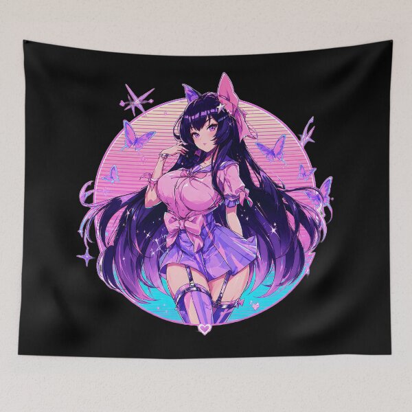 Item preview, Anime Catgirl Illustration, Neon Pastel Kawaii Aesthetic designed and sold by NovaBlossomCo.