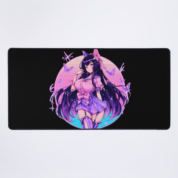 Item preview, Anime Catgirl Illustration, Neon Pastel Kawaii Aesthetic designed and sold by NovaBlossomCo.