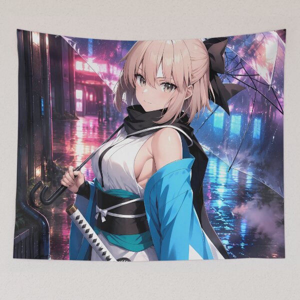 Item preview, Okita Souji Fate Grand Order Neon Rain Night designed and sold by mildaclairmo.