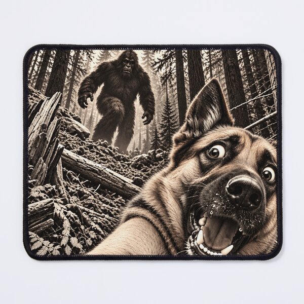 Item preview, Bigfoot Running After German Shepherd Dog Selfie designed and sold by 76Valeria.