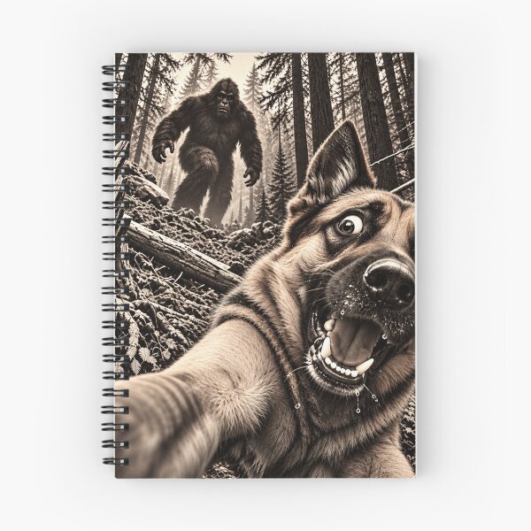 Item preview, Bigfoot Running After German Shepherd Dog Selfie designed and sold by 76Valeria.